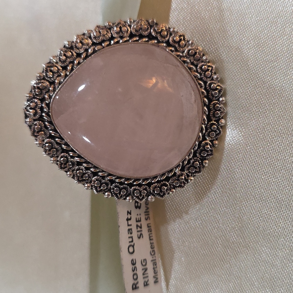 Rose Quartz Silver Ring